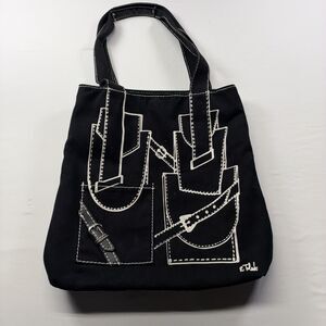 Isabel Toledo lane bryant canvas bag Trompe L’oeil, Black And White. Punk, Art